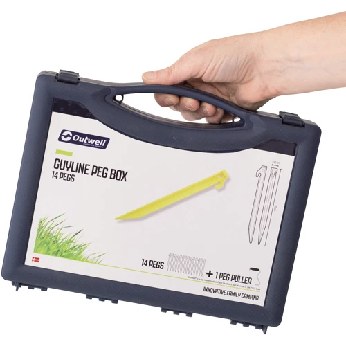 Аксесуар для намету Кілочки Outwell Guyline Peg Box 22 см 14 шт. Luminous Green (650775): Виробник Outwell