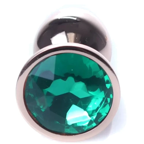 Анальная пробка с кристаллом BOSS of TOYS Boss Series - Jewellery Red Gold PLUG Green S, BS6400115