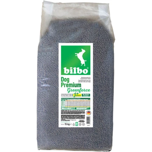 Сухий корм Bilbo Dog Premium Greenforce Aktiv + Junior для дорослих собак і цуценят 15 кг (40155980204280)