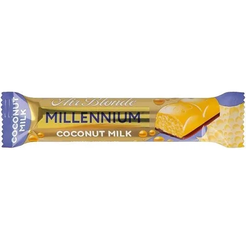 Шоколад Millennium Coconut Milk Air Blonde белый и молочный пористый 25 г (4820240035534)