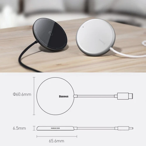 Зарядний пристрій Baseus Wireless Charger MagSafe Simple Mini 15W White (WXJK-F02) for iPhone 16 I 15 I 14 I 13 I 12 series фото 9