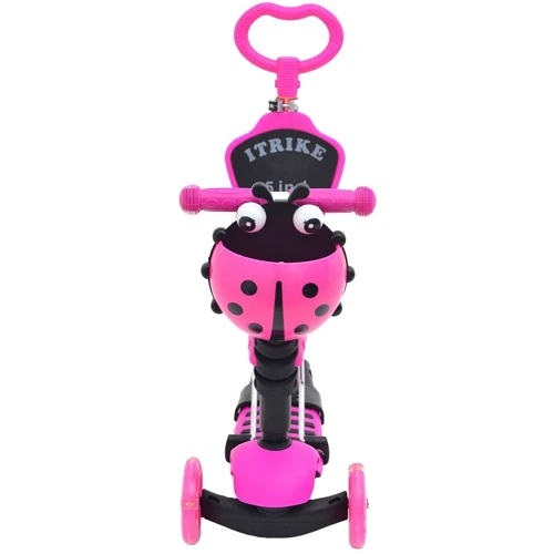 Самокат 5 в 1 iTrike JR 3-026-B Pink: Кількість коліс 3
