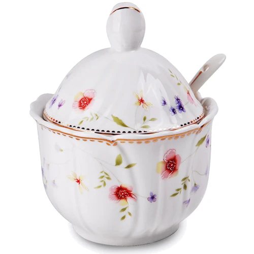Сахарница с крышкой + ложка Lefard Каролина 10х10х12 см (943-030)