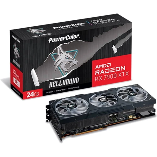 Видеокарта PowerColor AMD Radeon RX 7900 XTX 24GB GDDR6 Hellhound (RX 7900 XTX 24G-L/OC): Исполнение Трехслотовое