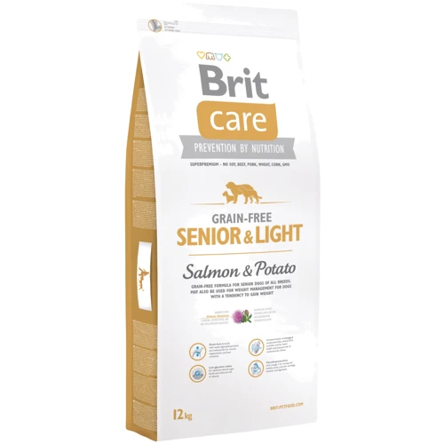 Сухий корм для літніх собак всіх порід Brit Care GF Senior & Light Salmon & Potato з лососем 12 кг (8595602510269)