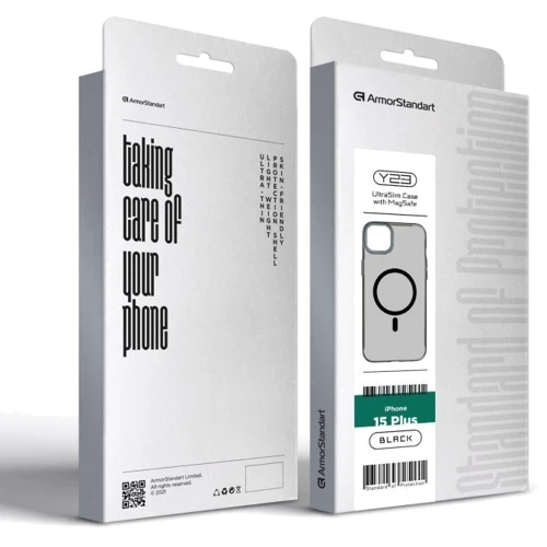 Чехол для iPhone ArmorStandart Y23 MagSafe Transparent Black for iPhone 15 Plus (ARM68334): Тип чехла накладка на заднюю часть