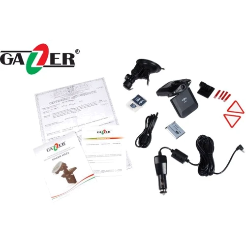 Gazer H521: Оснащение аккумулятор, дисплей, микрофон, печать даты и времени на видео