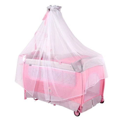 Манеж Lorelli SLEEP'N'DREAM ROCKER с балдахином (pink ballet)