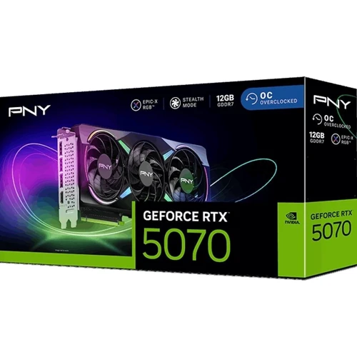 Видеокарта PNY GeForce RTX 5070 ARGB EPIC-X RGB Overclocked Triple Fan (VCG507012TFXXPB1-O)