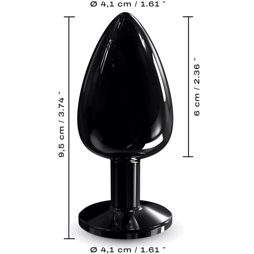 Металлическая анальная пробка с кристаллом Dorcel - Diamond Plug Black L