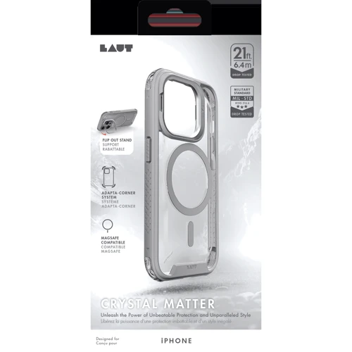 Чехол для iPhone LAUT CRYSTAL MATTER MagSafe Grey (L_IP23D_CM4_GY) for iPhone 15 Pro Max фото 7