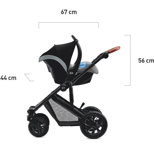 Универсальная коляска 3 в 1 Kinderkraft Prime Gray (KKWPRIMGRY0300): Количество блоков 3