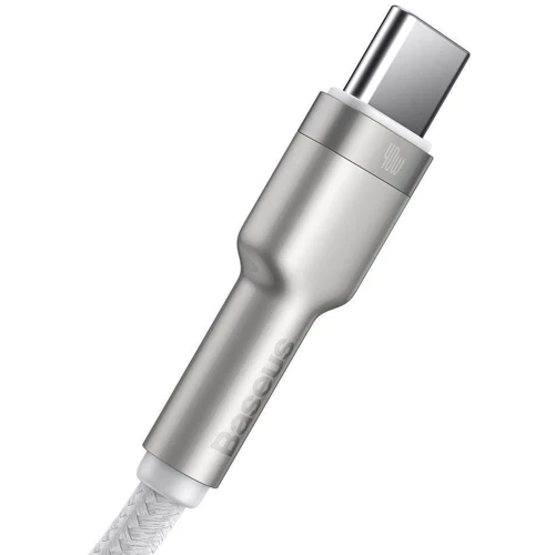 Кабель Baseus USB Cable to USB-C Cafule Metal 40W 2m White (CATJK-B02) фото 3