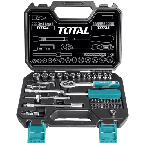 Набор TOTAL THT141451 ключей, головок торцевых 1/4", 45 пр