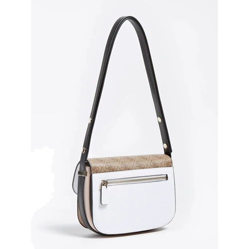 Женская сумка через плечо Guess Hensely Mini Cnvrtbl Xbdy Flap Multi коричневая (HWSG8113780-LAM): Пол Женский