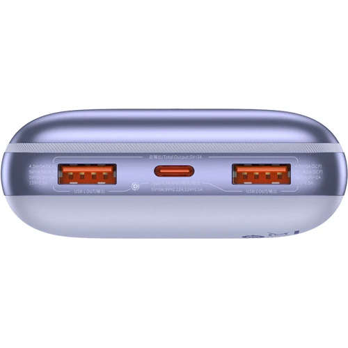 Зовнішній акумулятор Baseus Power Bank 20000mAh Bipow Pro Digital Display PD 22.5W Purple (PPBD030005) фото 6