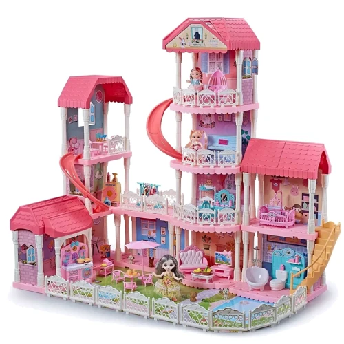 Ляльковий будиночок Fairy care 3 ляльки, гірка, меблі, посуд, аксесуари (7005): Виробник Fairy care