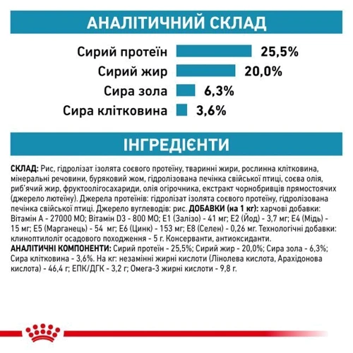 Сухий корм для котів Royal Canin Hypoallergenic при харчовій алергії 400 г (39020051): Основні інгредієнти Птица, Злаки
