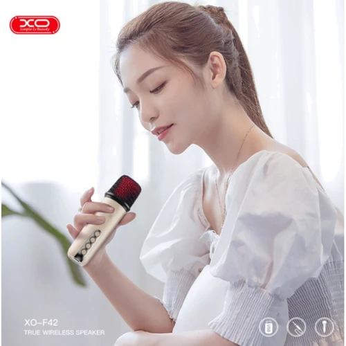 Акустика XO F42 Dazzling RGB with Microphone White: Підключення Bluetooth, FM, USB, TF
