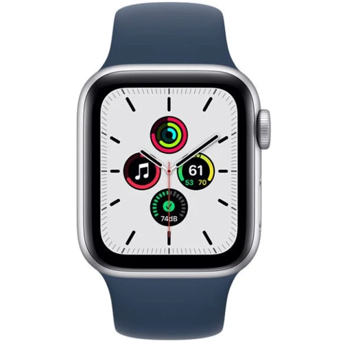 Apple Watch SE 40mm GPS Silver Aluminum Case with Abyss Blue Sport Band (MKNY3) UA: Екран OLED LTPO (1000 кд / м²) з технологіями Retina / 324x394 пікселів / захисне скло Ion-X підвищеної мі
