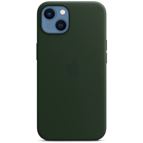 Чехол для iPhone Apple Leather Case with MagSafe Sequoia Green (MM173) for iPhone 13: Материалы кожа