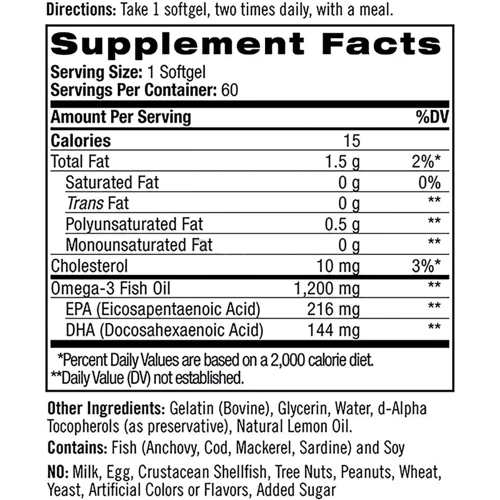 Natrol Omega-3 1200mg 30% 60 softgels (NTL-04409): Тип Омега 3