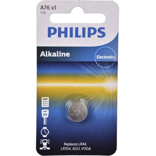 Philips LR44 Minicells Battery Alkaline A76/01B