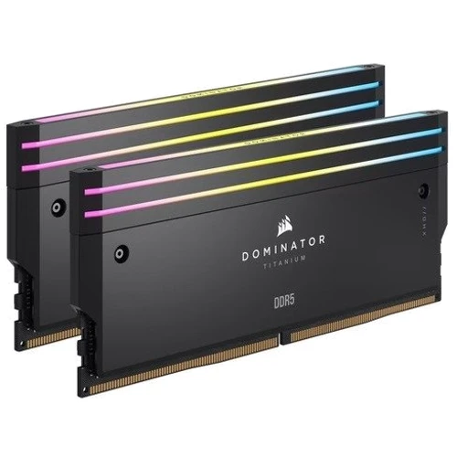 Corsair 64 GB (2x32GB) DDR5 6600 MHz Dominator Titanium RGB Black (CMP64GX5M2X6600C32): Частота, МГц 6600