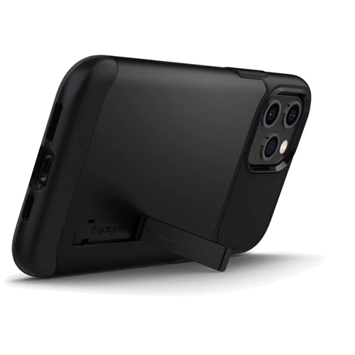 Чехол для iPhone Spigen Slim Armor Black (ACS01479) for iPhone 12 Pro Max: Материалы поликарбонат и полиуретан