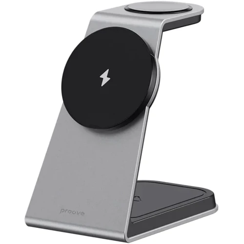 Зарядное устройство Proove Wireless Charger Omni Power 15W 3in1 Gray