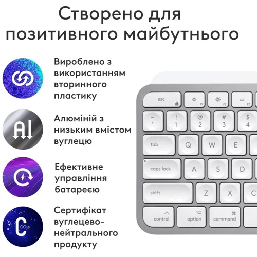 Клавиатура Logitech MX Keys S for Mac Pale Gray (920-011638) фото 8
