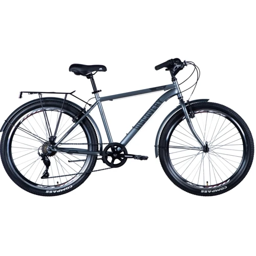 Велосипед Discovery ST 26" PRESTIGE MAN Vbr рама с багажником задний St с крылом St 2024 (серый) (OPS-DIS-26-585)