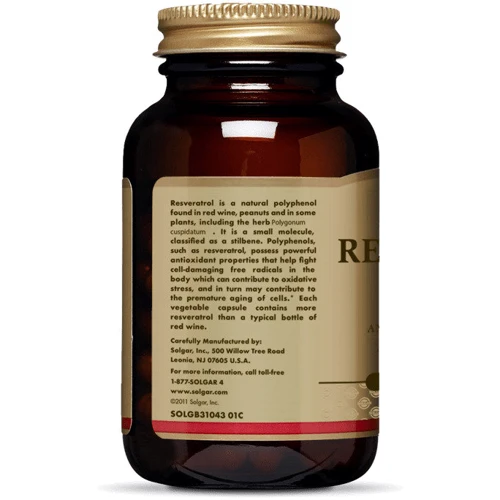 Solgar Resveratrol 500 mg 30 caps Солгар Ресвератрол: Форма выпуска Капсулы