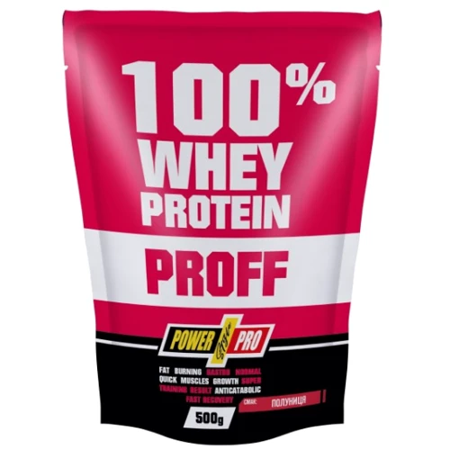 Протеин Power Pro 100% Whey Protein Proff 500 g / 16 servings / strawberry