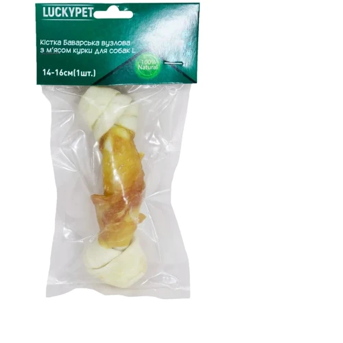 Лакомства Lucky Pet Кость Баварская узловая №3 L с мясом курицы 14-16 см 1 шт (551726)