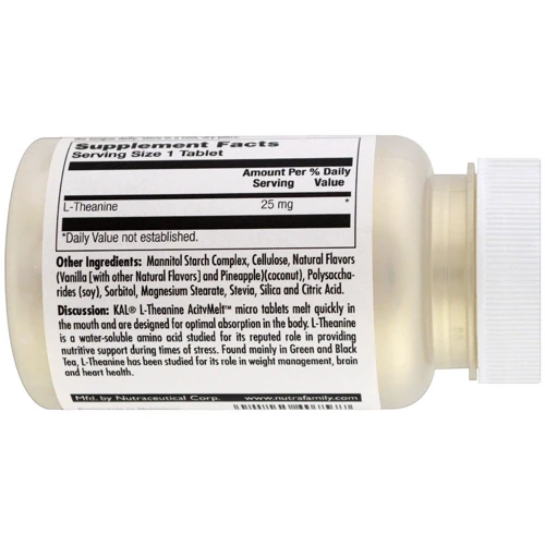 KAL L-Theanine ActivMelt Pineapple Dream 25 mg 120 Micro Tablets (CAL-40757): Тип L Теанін