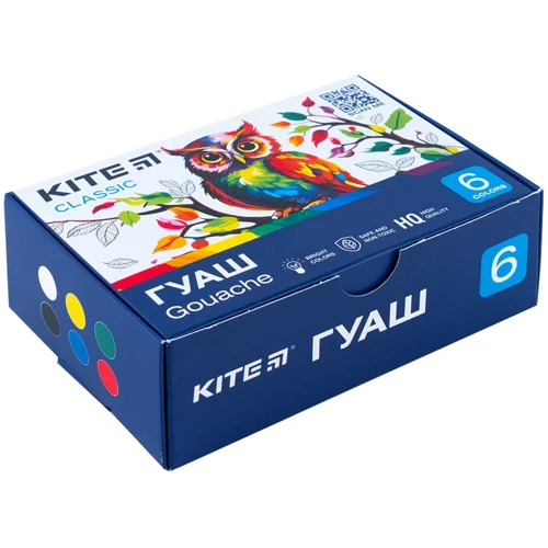 Гуашь Kite Classic 6 цветов (K-062)