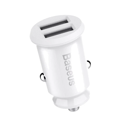 Зарядное устройство Baseus USB Car Charger 2xUSB Grain Mini 3.1A White (CCALL-ML02)