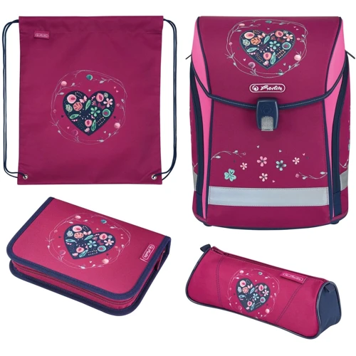 Ранець шкільний укомплектований Herlitz MIDI PLUS Heart вишивка (50025664)