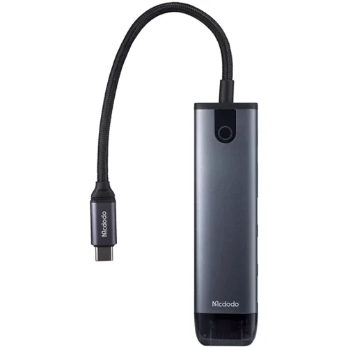 Адаптер Mcdodo Adapter HU-7750 USB-C to 3xUSB3.0+HDMI+PD 100W Grey: Колір серый