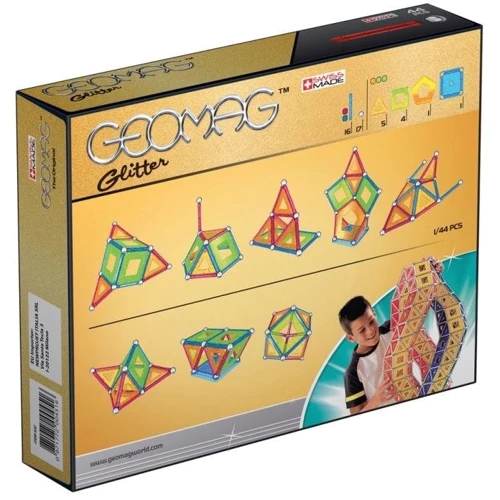 Geomag Color GLITTER 44 детали | Магнитный конструктор Геомаг: Рекомендуемый возраст от 3 лет