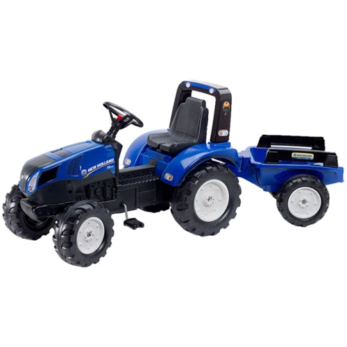 Детский трактор Falk New Holland на педалях с прицепом Синий (3090B)