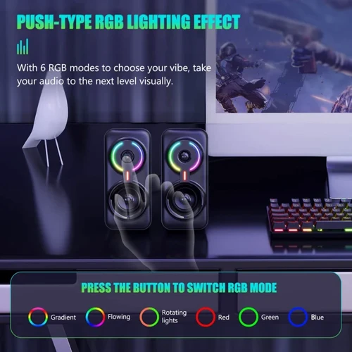 Акустична система Onikuma L6 2.0 RGB 10W Black (Onikuma L6): Формат акустики 2.0