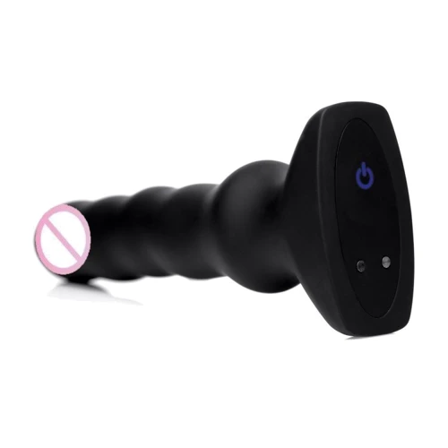 Вибратор с функцией волн Thunderplugs Silicone Vibrating Squirming Plug with Remote Control