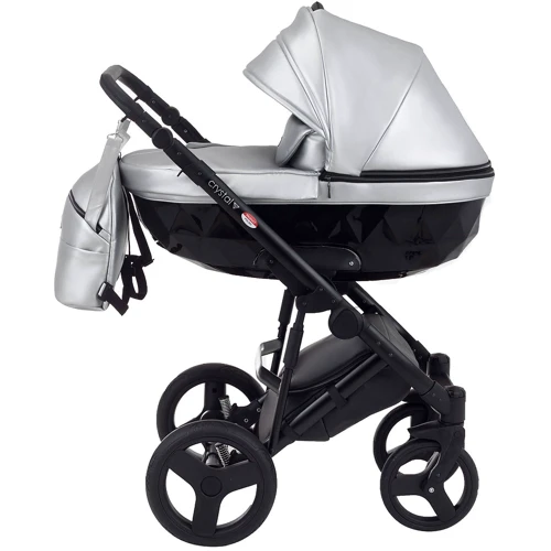 Коляска 2 в 1 Bair Crystal 100% кожа BC-31 серебро перламутр — черный (624452): Возможность установки люльки есть