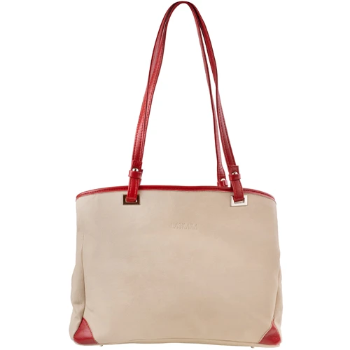 Женская сумка тоут Laskara бежевая (LK-10242-beige): Застежка Молния