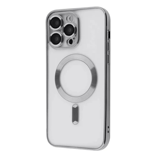 Чохол для iPhone TPU Case Metal Matte Case з Magnetic Ring Silver для iPhone 14 Pro Max