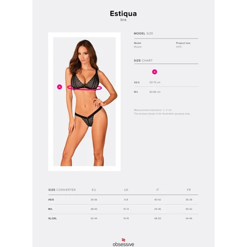 Бюстгальтер Obsessive Estiqua black XS/S