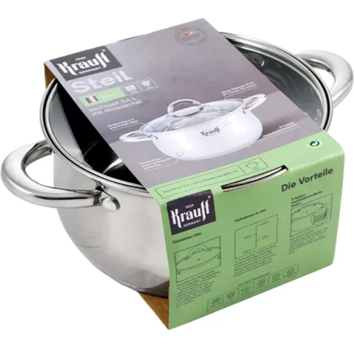Кастрюля Krauff Steil со стеклянной крышкой 20 см 3.4 л (26-238-075): Форма Круглая