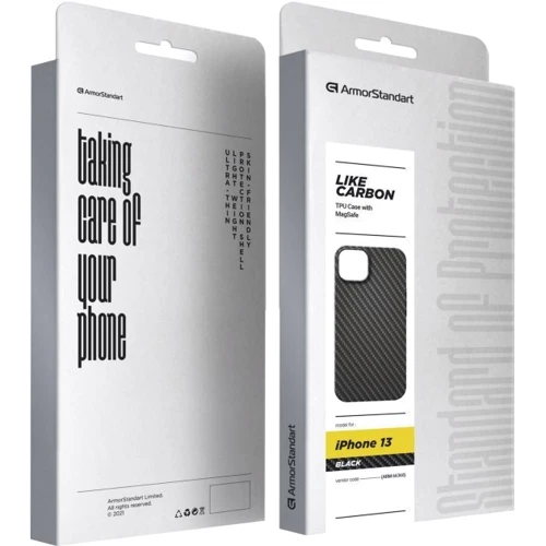 Чехол для iPhone ArmorStandart LikeCarbon MagCase Black for iPhone 13 (ARM66360): Тип аксессуара чехол
